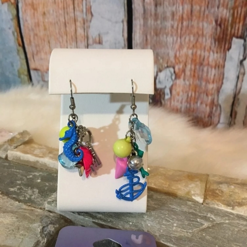 New Claire’s Rainbow colored sea life earrings